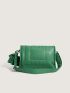 Minimalist Flap Square Bag With Small Pouch