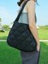 Geometric Quilted Hobo Bag
