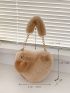 Minimalist Fluffy Novelty Bag With Heart Bag Charm