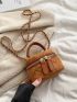 Mini Quilted Pattern Chain Bucket Bag