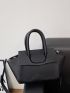 Minimalist Tote Bag Double Handle Flap Top Handle Bag