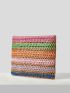 VCAY Color Block Straw Bag