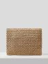 VCAY Color Block Straw Bag