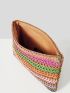 VCAY Color Block Straw Bag