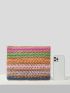 VCAY Color Block Straw Bag