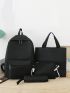 4pcs Pocket Front Functional Backpack Set