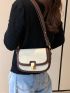 Mini Contrast Binding Twist Lock Flap Square Bag