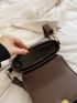Mini Contrast Binding Twist Lock Flap Square Bag