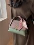Two Tone Twilly Scarf Decor Flap Square Bag