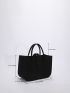 Geometric Embossed Top Handle Bag