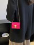 Mini Neon Pink Chain Square Bag