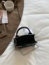 Mini Plaid Pattern Pom Pom Decor Square Bag