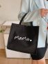 Letter Graphic Shopper Bag