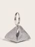 Rhinestone Decor Top Ring Novelty Bag Rhinestone Decor Evening Bag, Glitter Clutch Bag For Party, Women's Elegant Purse For Wedding