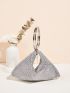 Rhinestone Decor Top Ring Novelty Bag Rhinestone Decor Evening Bag, Glitter Clutch Bag For Party, Women's Elegant Purse For Wedding