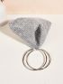 Rhinestone Decor Top Ring Novelty Bag Rhinestone Decor Evening Bag, Glitter Clutch Bag For Party, Women's Elegant Purse For Wedding