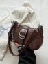 Buckle Decor Chain Baguette Bag