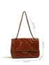 Twist Lock Chain Flap Square Bag