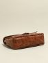 Twist Lock Chain Flap Square Bag