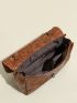 Twist Lock Chain Flap Square Bag