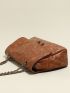 Twist Lock Chain Flap Square Bag