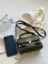Mini Push Lock Buckle Decor Flap Square Bag