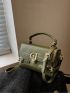 Mini Push Lock Buckle Decor Flap Square Bag