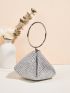 Rhinestone Decor Evening Bag, Glitter Clutch Bag For Party, Women's Elegant Purse For Wedding