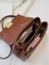 Quilted Detail Flap Square Bag