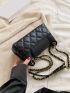 Quilted Flap Chain Square Bag