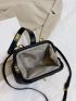 Twist Lock Litchi Embossed Satchel Bag