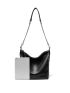 Litchi Embossed Hobo Bag Punk Studded Decor Zipper PU