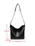 Litchi Embossed Hobo Bag Punk Studded Decor Zipper PU