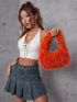 Minimalist Fuzzy Shoulder Bag