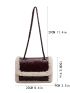Contrast Fluffy Flap Square Bag