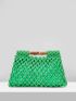 Neon Green Hollow Out Crochet Bag