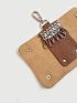 Litchi Embossed Key Bag Car Holder Case