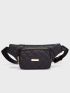 Argyle Quilted Fanny Pack, Artificial Leather Chest Purse, Multi Pocket Crossbody Bag Quilted Metal Detail Fanny Pack