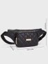 Argyle Quilted Fanny Pack, Artificial Leather Chest Purse, Multi Pocket Crossbody Bag Quilted Metal Detail Fanny Pack