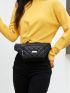 Argyle Quilted Fanny Pack, Artificial Leather Chest Purse, Multi Pocket Crossbody Bag Quilted Metal Detail Fanny Pack
