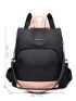 Two Tone Letter Detail Functional Backpack