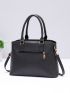 Letter & Tassel Decor Shoulder Tote Bag With Square Bag, Mothers Day Gift For Mom, Best Work Bag For Women