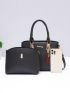 Letter & Tassel Decor Shoulder Tote Bag With Square Bag, Mothers Day Gift For Mom, Best Work Bag For Women