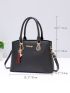 Letter & Tassel Decor Shoulder Tote Bag With Square Bag, Mothers Day Gift For Mom, Best Work Bag For Women