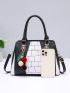 Letter & Pompom Decor Square Bag, Mothers Day Gift For Mom