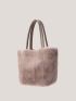 Minimalist Double Handle Fuzzy Square Bag