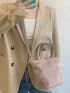 Minimalist Double Handle Fuzzy Square Bag