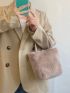 Minimalist Double Handle Fuzzy Square Bag