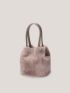Minimalist Double Handle Fuzzy Square Bag