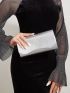 Metallic Flap Chain Square Bag